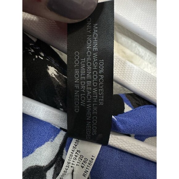 Lane Bryant Blue Floral Collared Button Down T Shirt Dress Size 10/12 - Picture 6 of 7